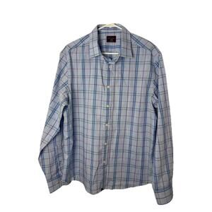 UNTUCKit Blue Yellow Plaid Cotton Long Sleeve Button Down Men’s Size Large